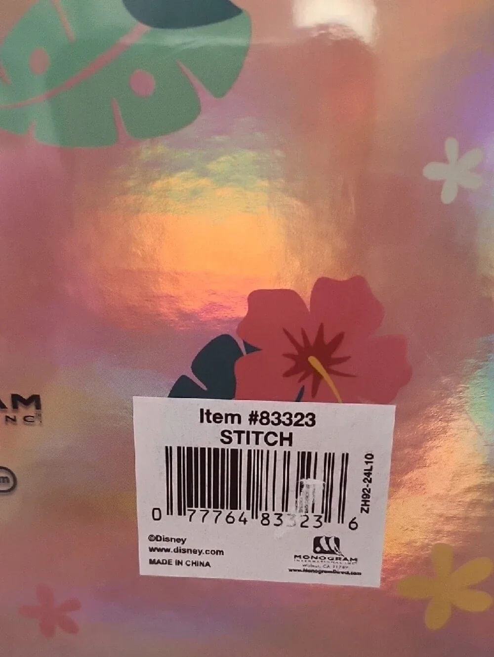 Disney Stitch Holographic Folder Blue Gray Pink